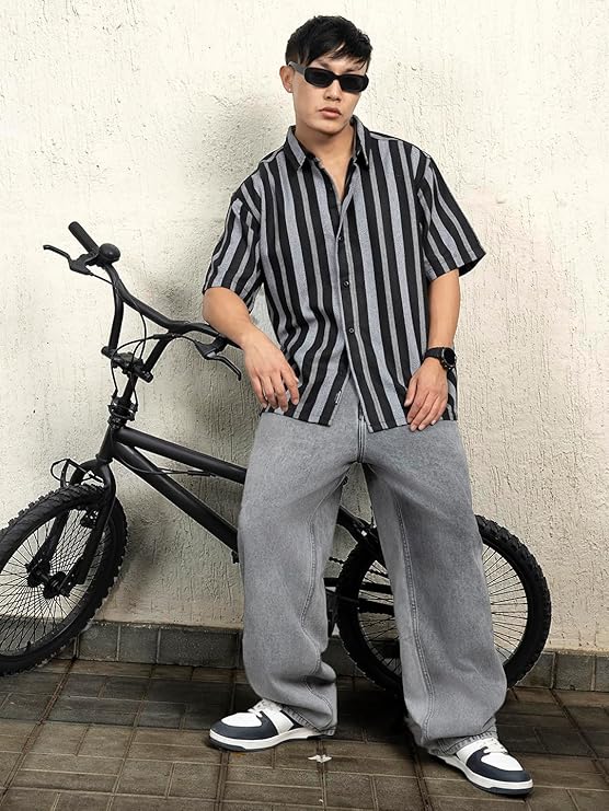 oversized striped shirt