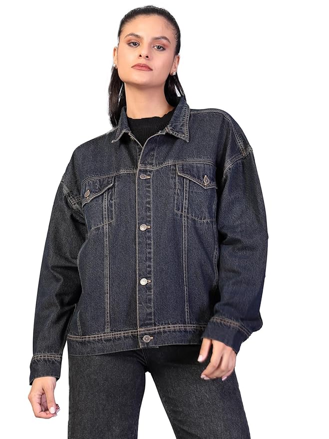 ladies black denim jacket