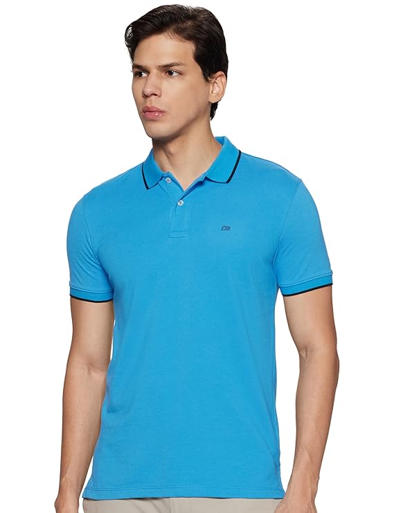 Peter England Men's Snug Fit Solid Polo T-Shirt with Coloured Collar Tipping| Cotton Rich| Premium Pique Weave - Image 5